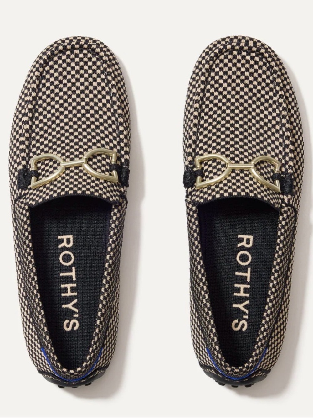 Rothy's The Double Bit Driver Loafers in Micro Check Women’s 6